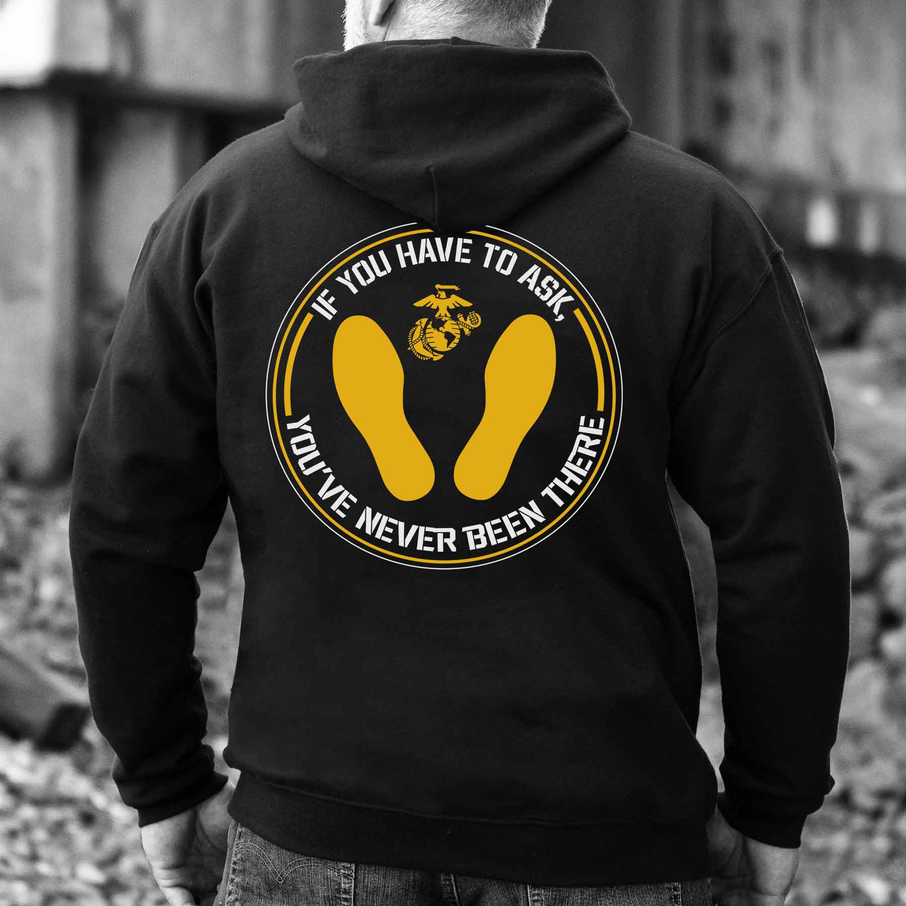 USMC Yellow Footprints Hoodie - Image 3