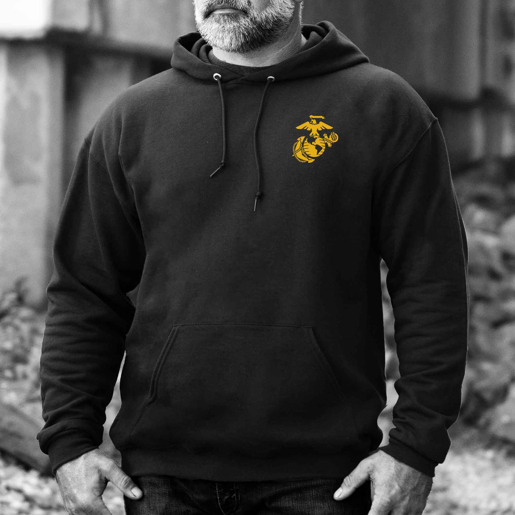USMC Yellow Footprints Hoodie - Image 4