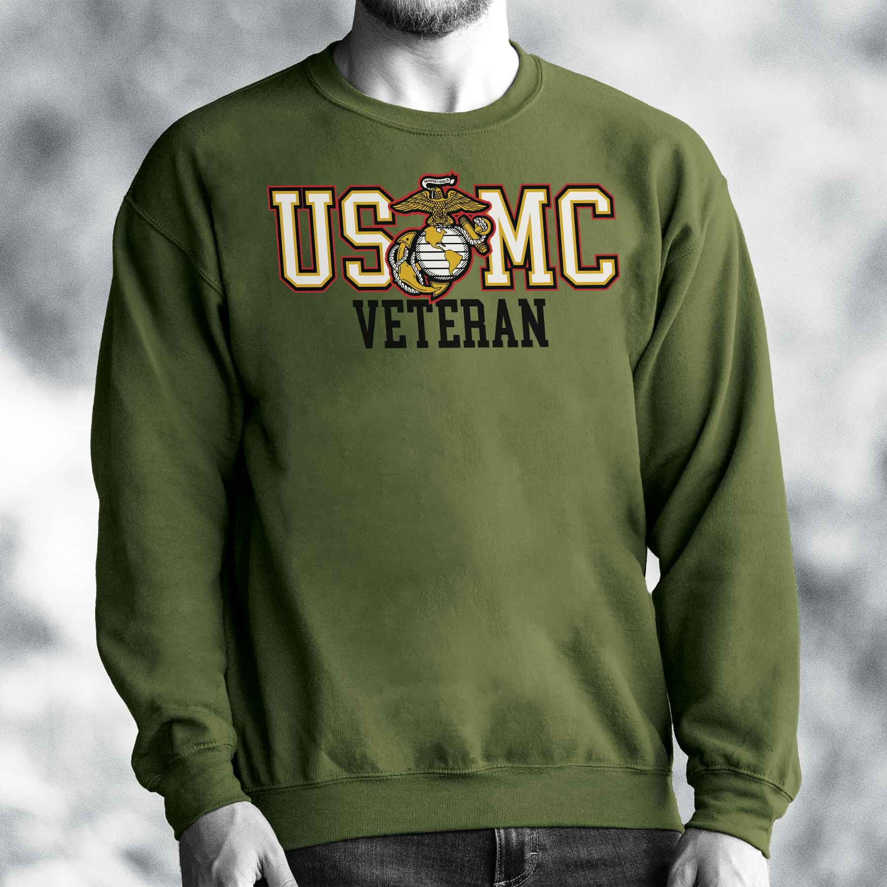 Bold USMC Veteran Sweatshirt - Image 2