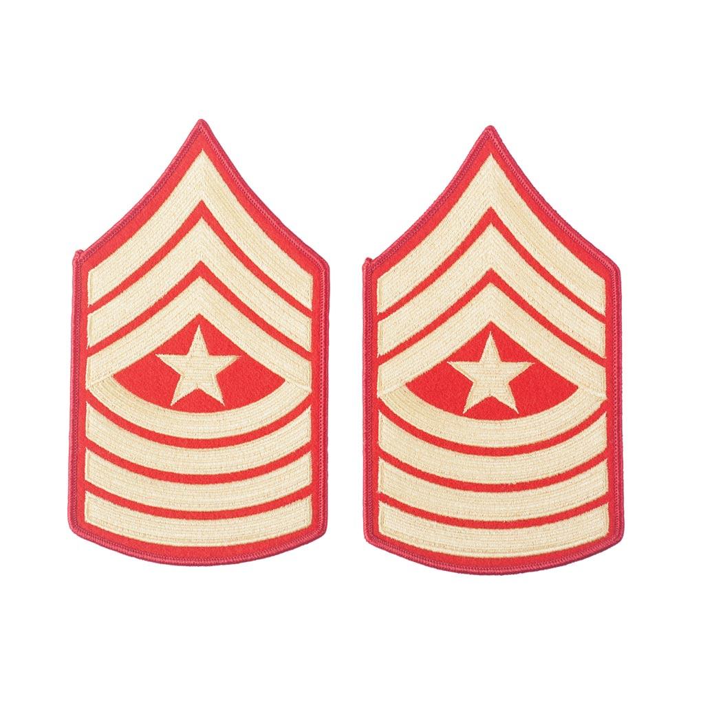 Gold on Red Embroidered Chevrons - Image 11