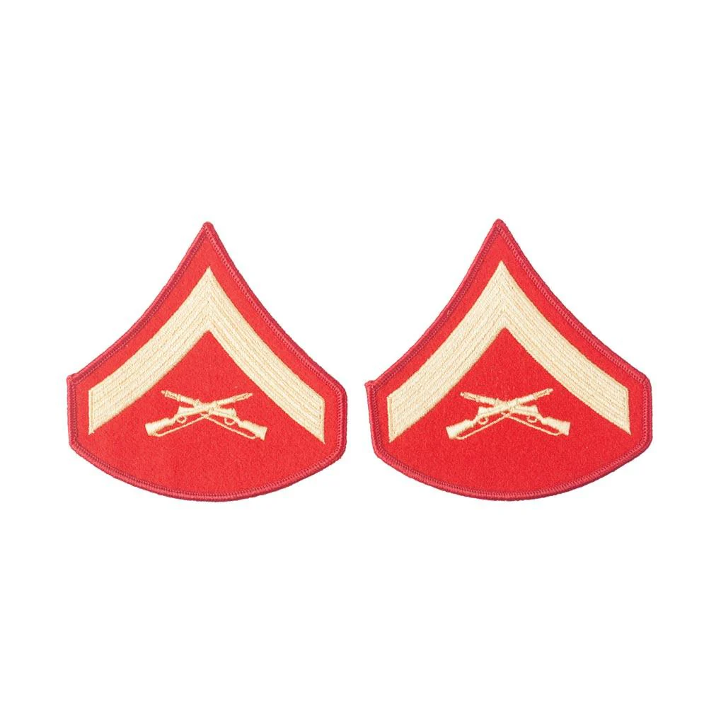 Gold on Red Embroidered Chevrons - Image 3