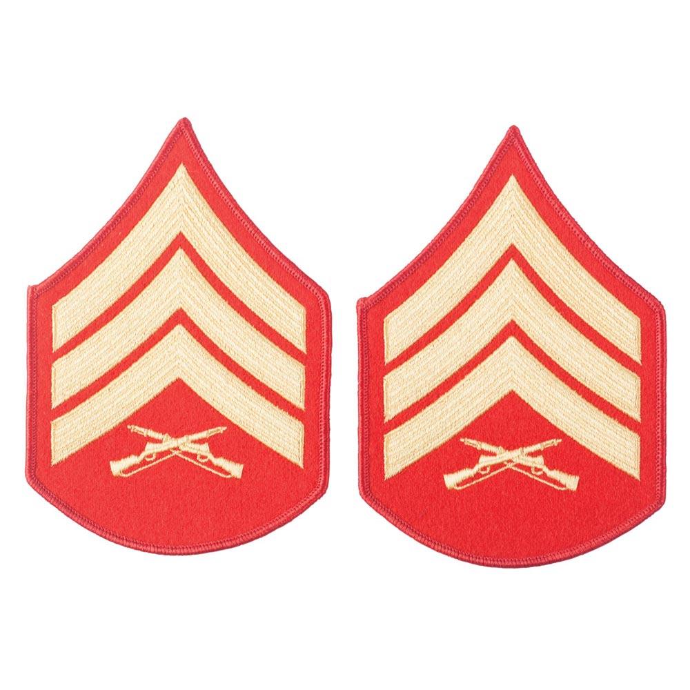 Gold on Red Embroidered Chevrons - Image 5