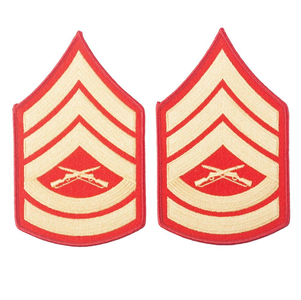 Gold on Red Embroidered Chevrons - Image 7
