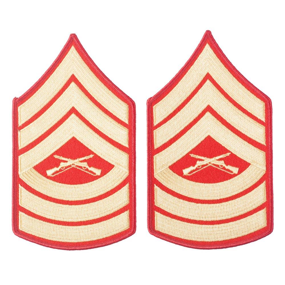 Gold on Red Embroidered Chevrons - Image 8