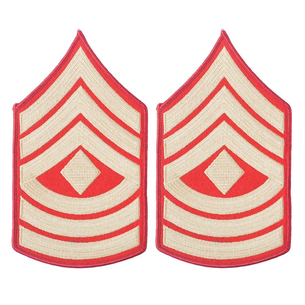Gold on Red Embroidered Chevrons - Image 9
