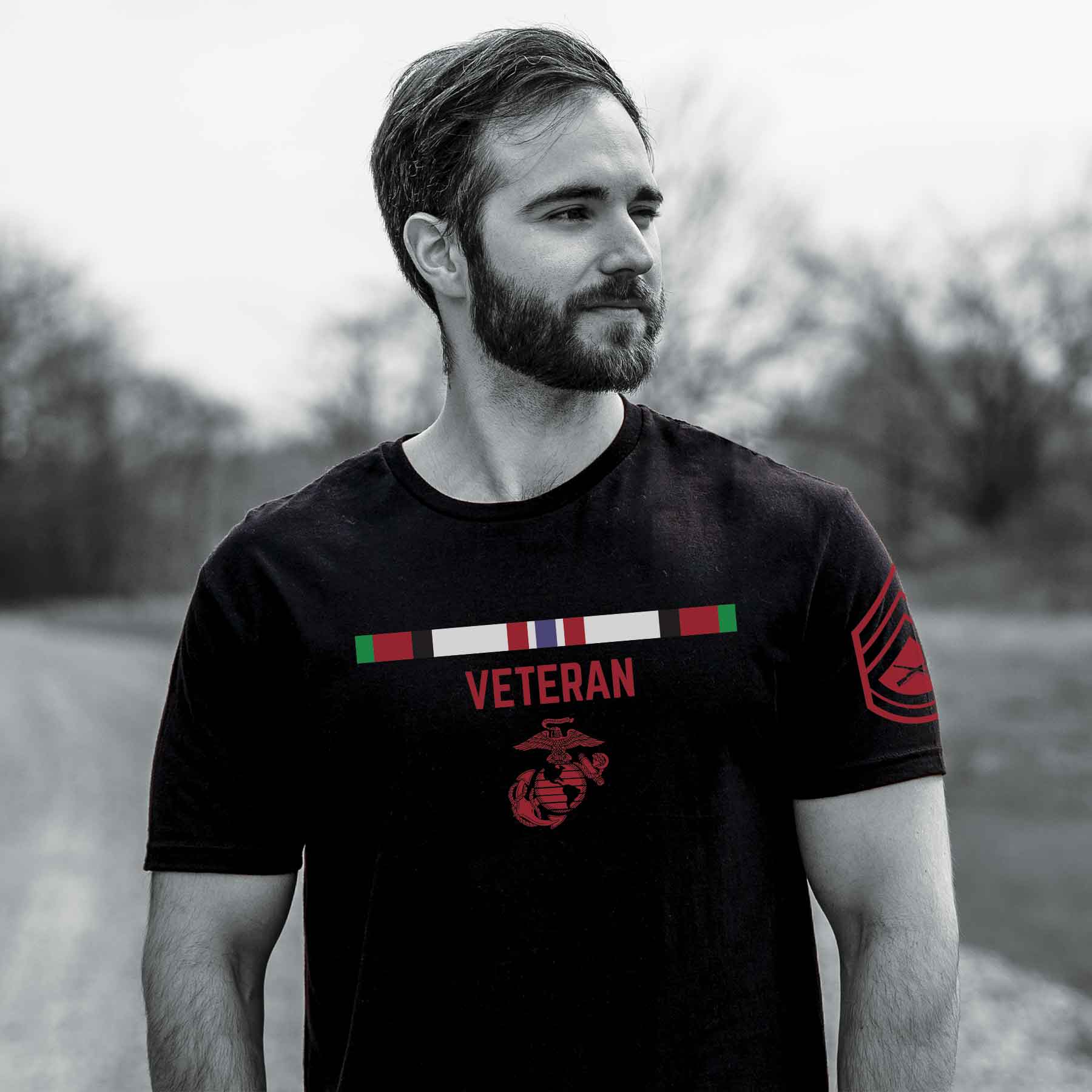 USMC Personalized Conflict and Rank T-shirt - Image 2