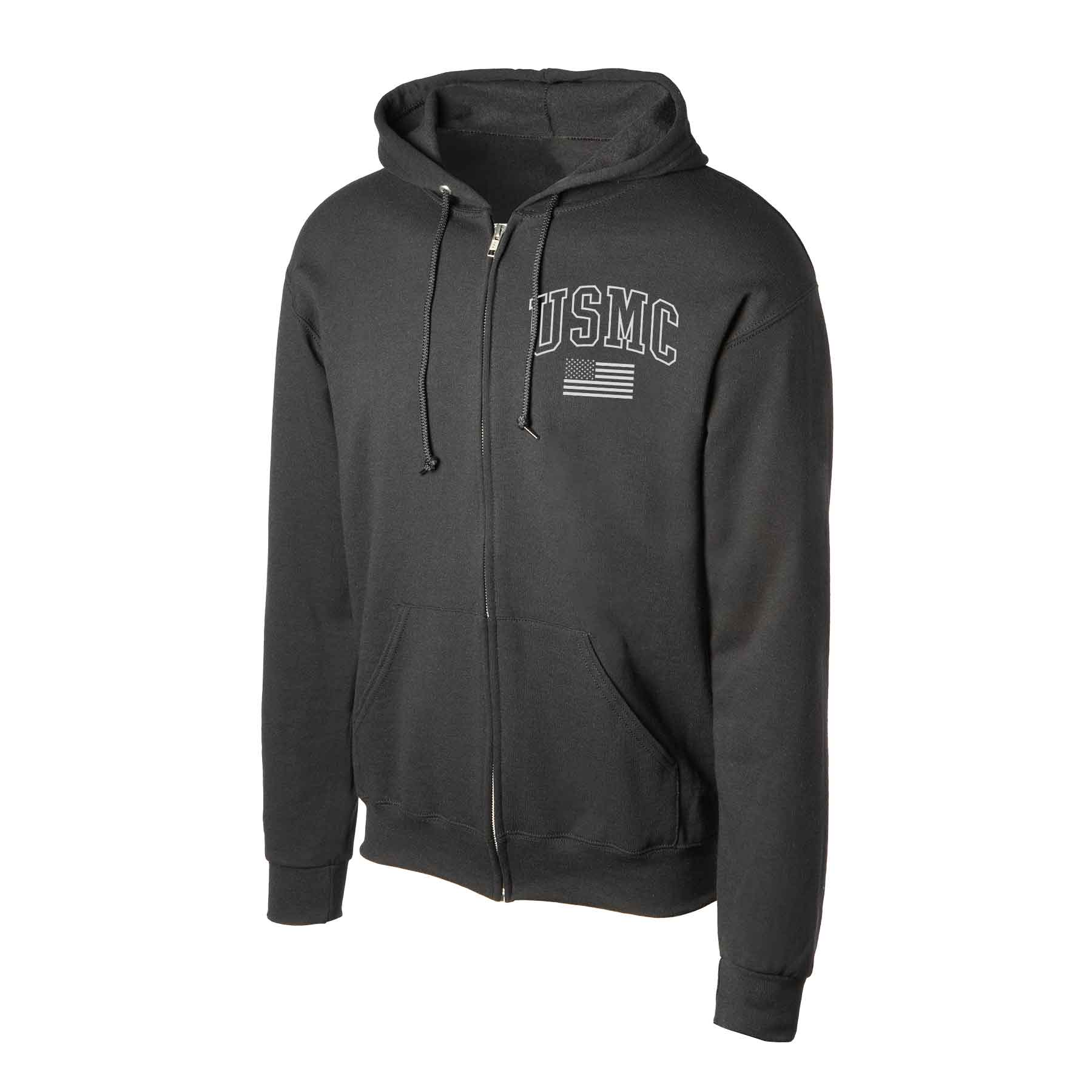 USMC American Flag Full-Zip Hoodie - Image 5