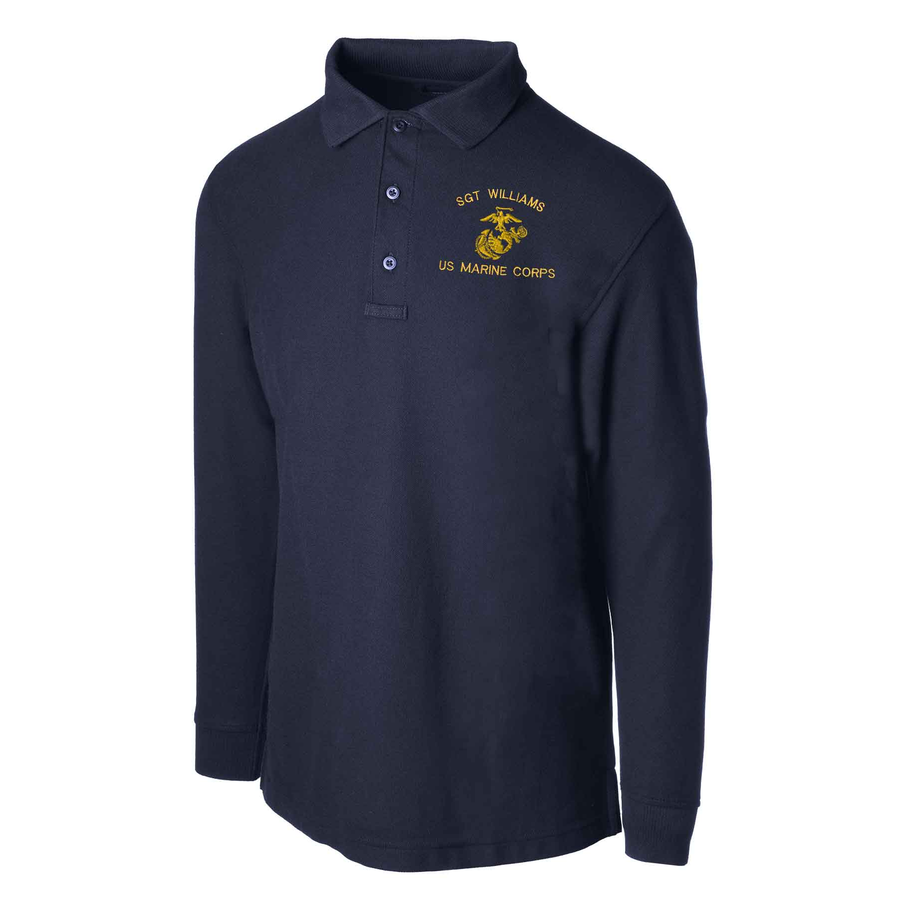 USMC Choose Your Design Tru-Spec® Long Sleeve Golf Shirt - Image 5
