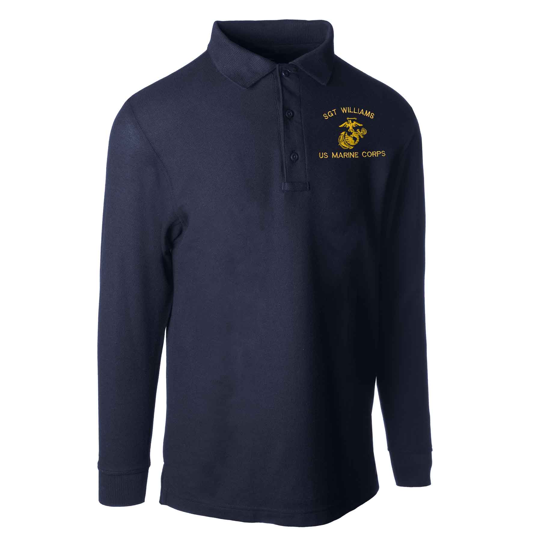 USMC Choose Your Design Tru-Spec® Long Sleeve Golf Shirt - Image 6