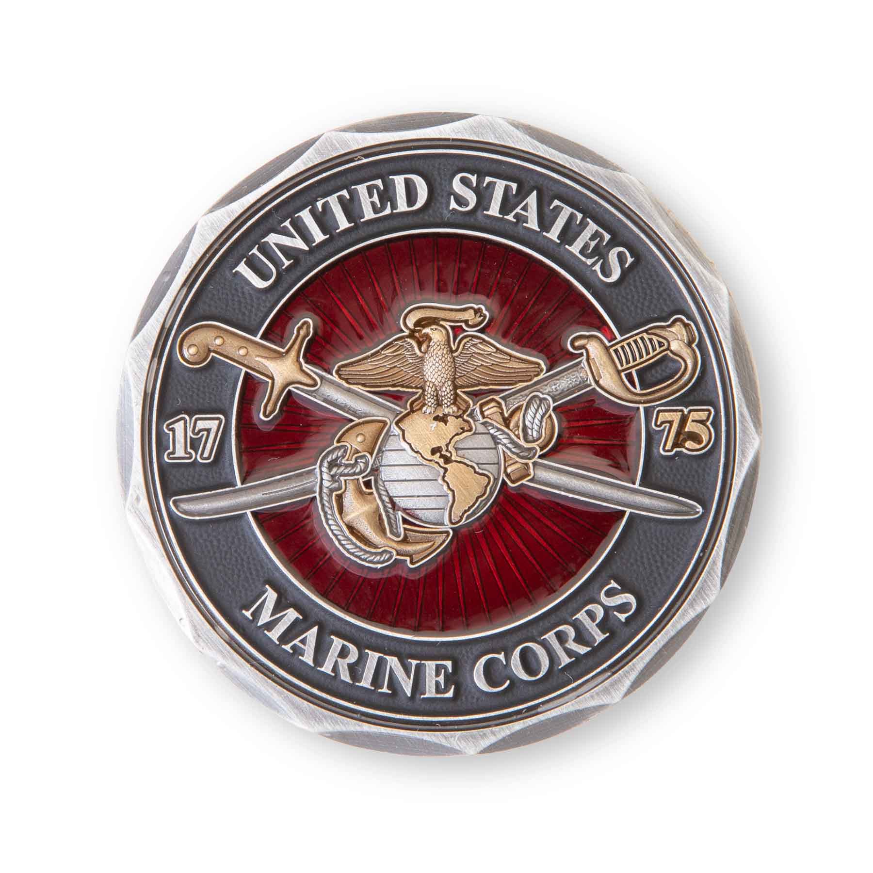 USMC Crossed Sabers Challenge Coin - Image 2