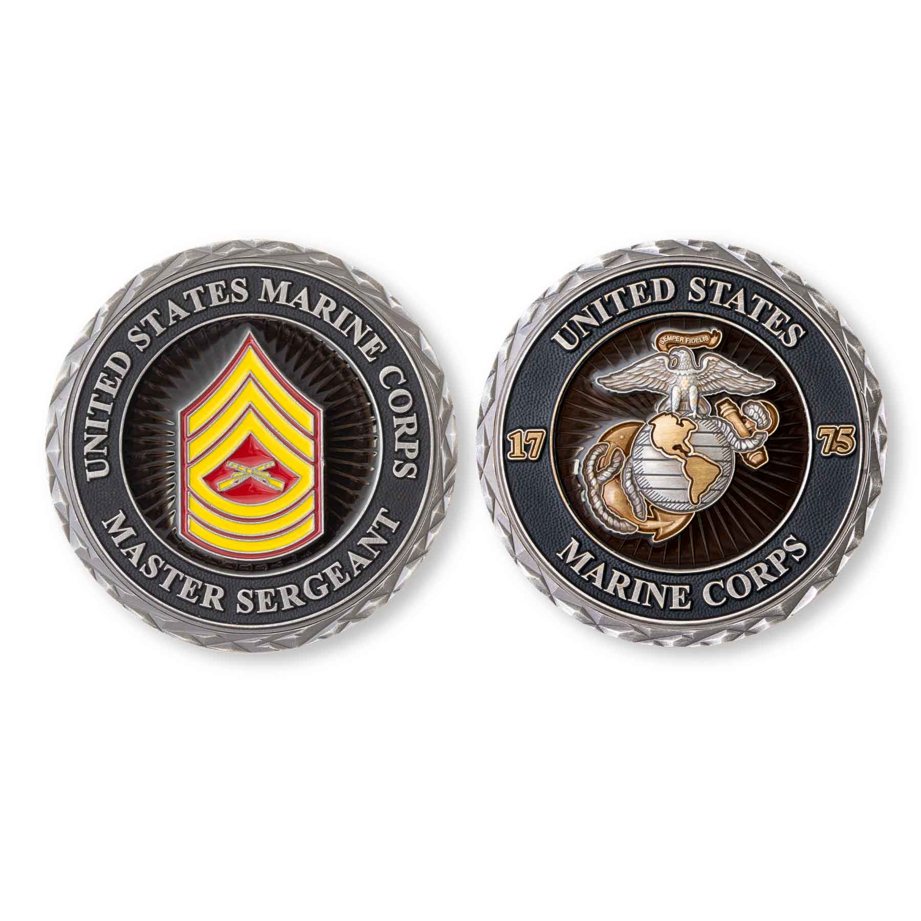 USMC Master Sergeant Rank Challenge Coin