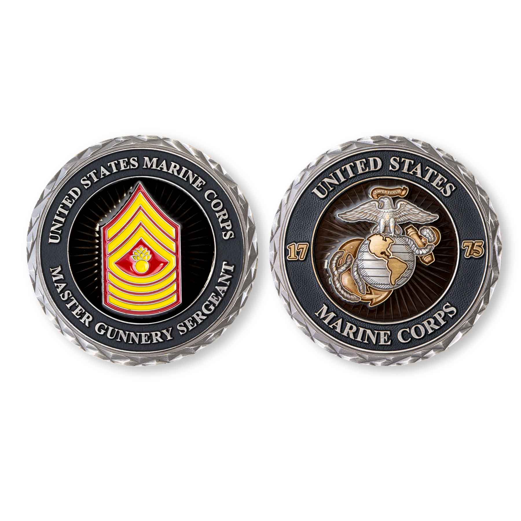 USMC Master Gunnery Sergeant Rank Challenge Coin