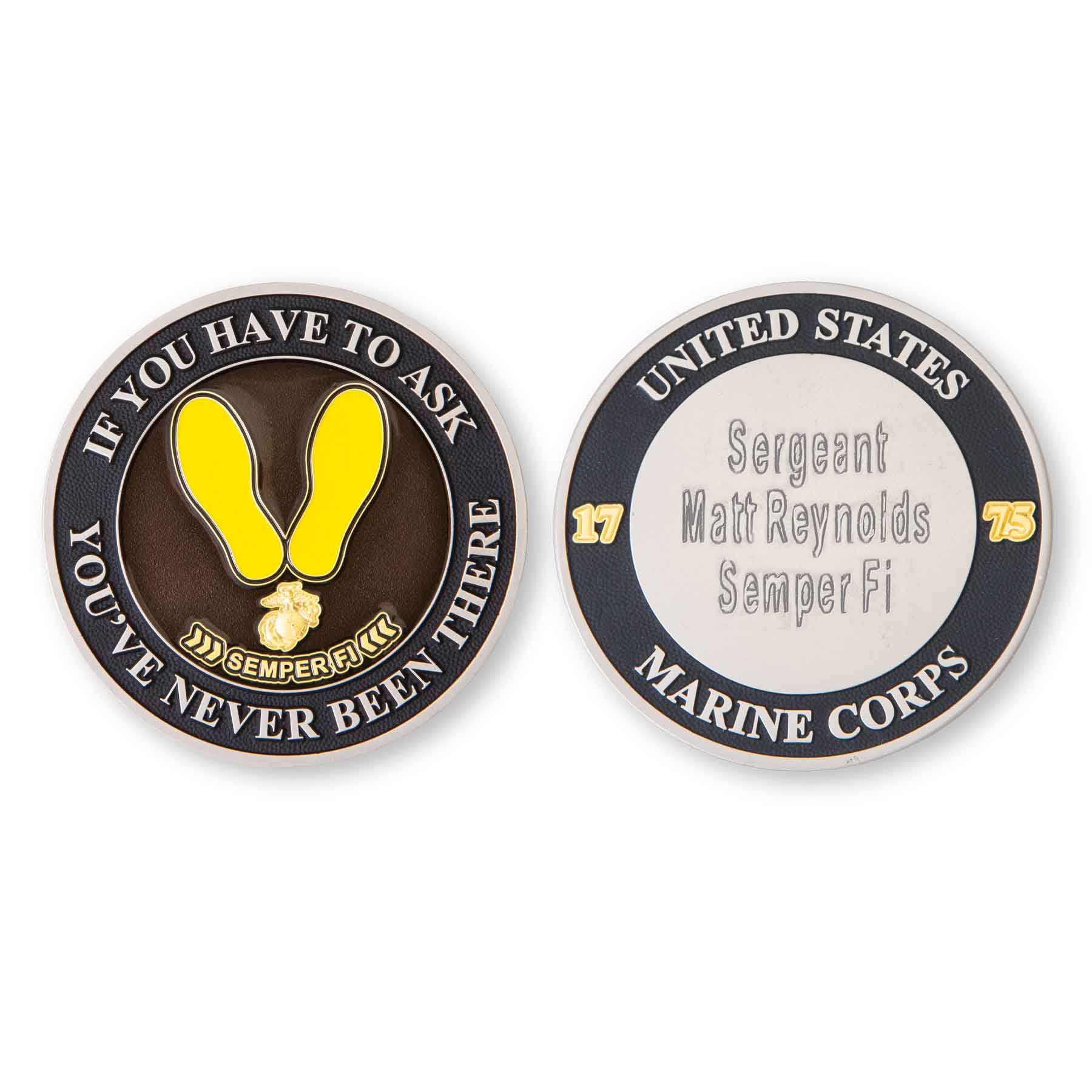 Yellow Footprints Customizable Challenge Coin