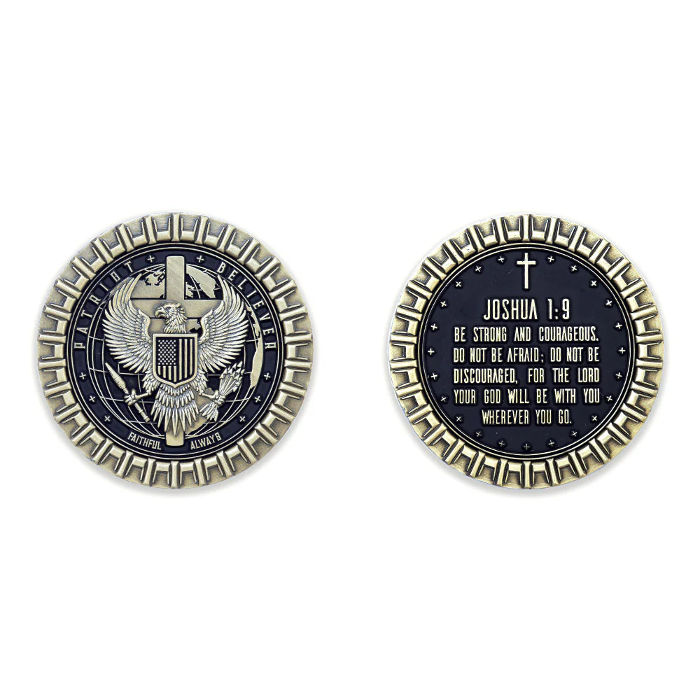 Joshua 1:9 Eagle Challenge Coin