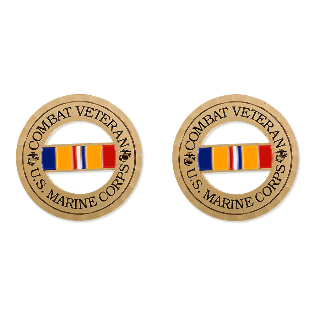 USMC Combat Veteran Ribbon Challenge Coin