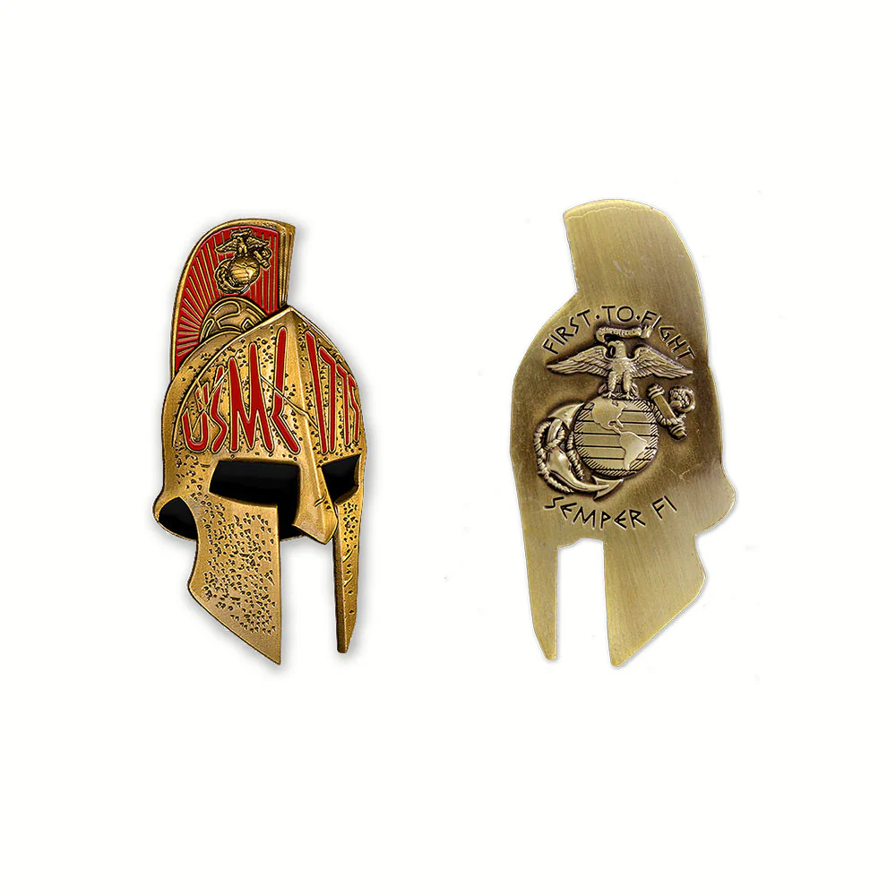 USMC 1775 Spartan Helmet Challenge Coin