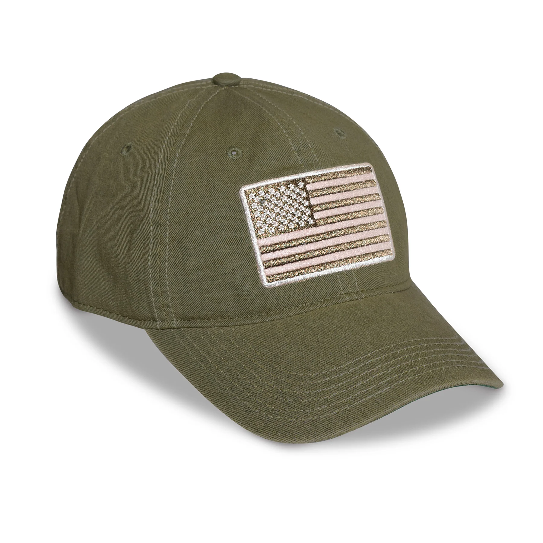 American Flag USMC Hat – OD green - Image 5