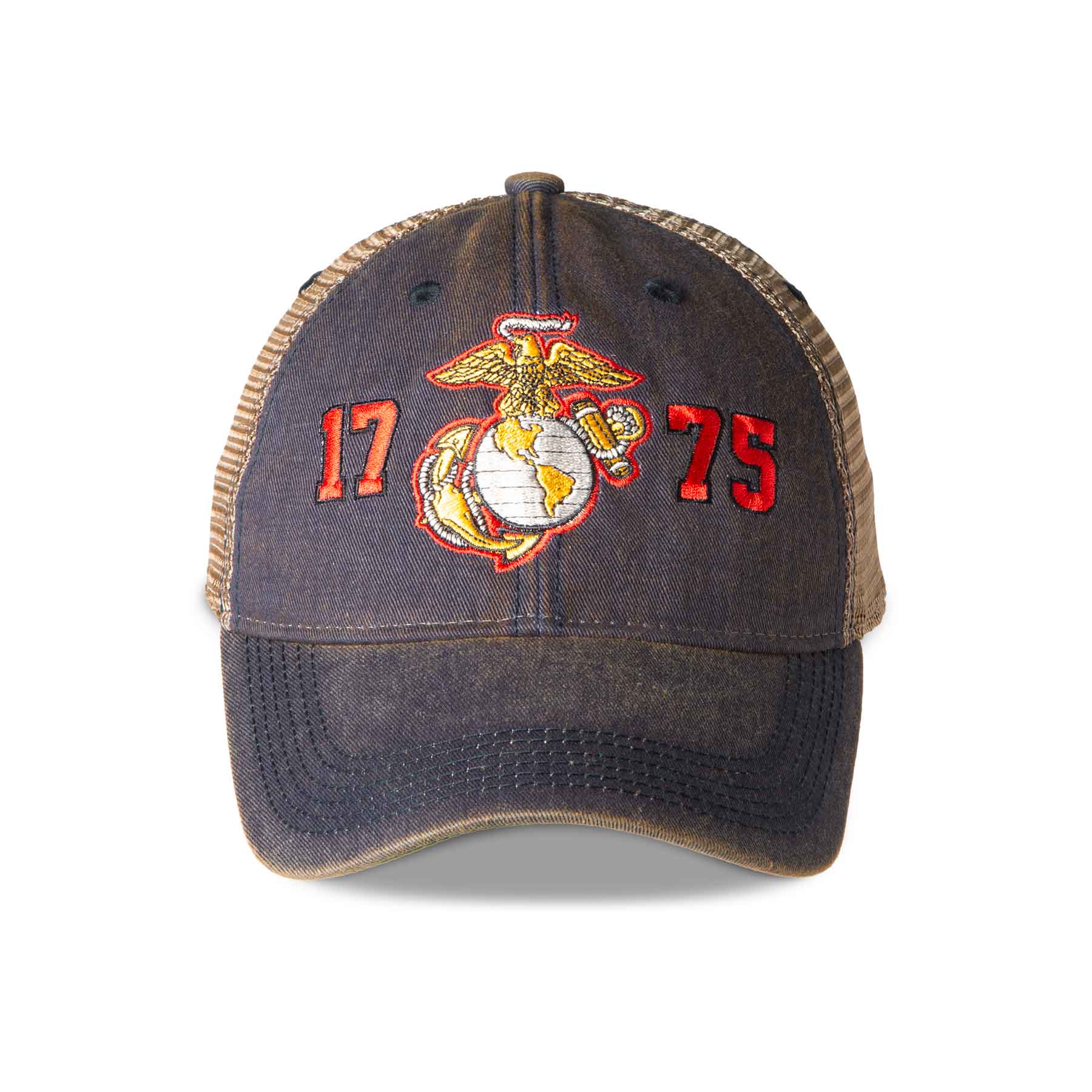 1775 Eagle, Globe, and Anchor Mesh Back Hat - Navy - Image 3