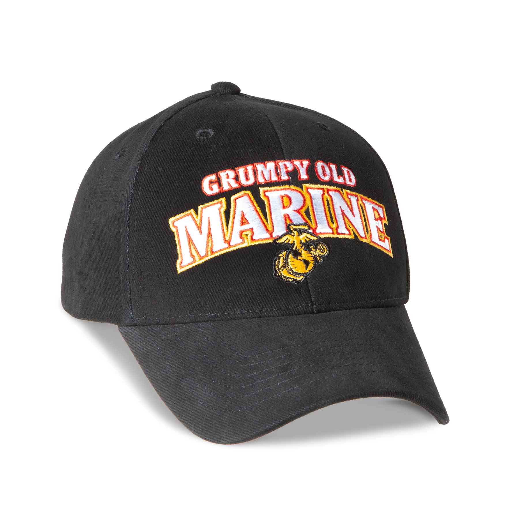 Grumpy Old Marine Choose Your Rank/Logo Hat- Black - Image 3