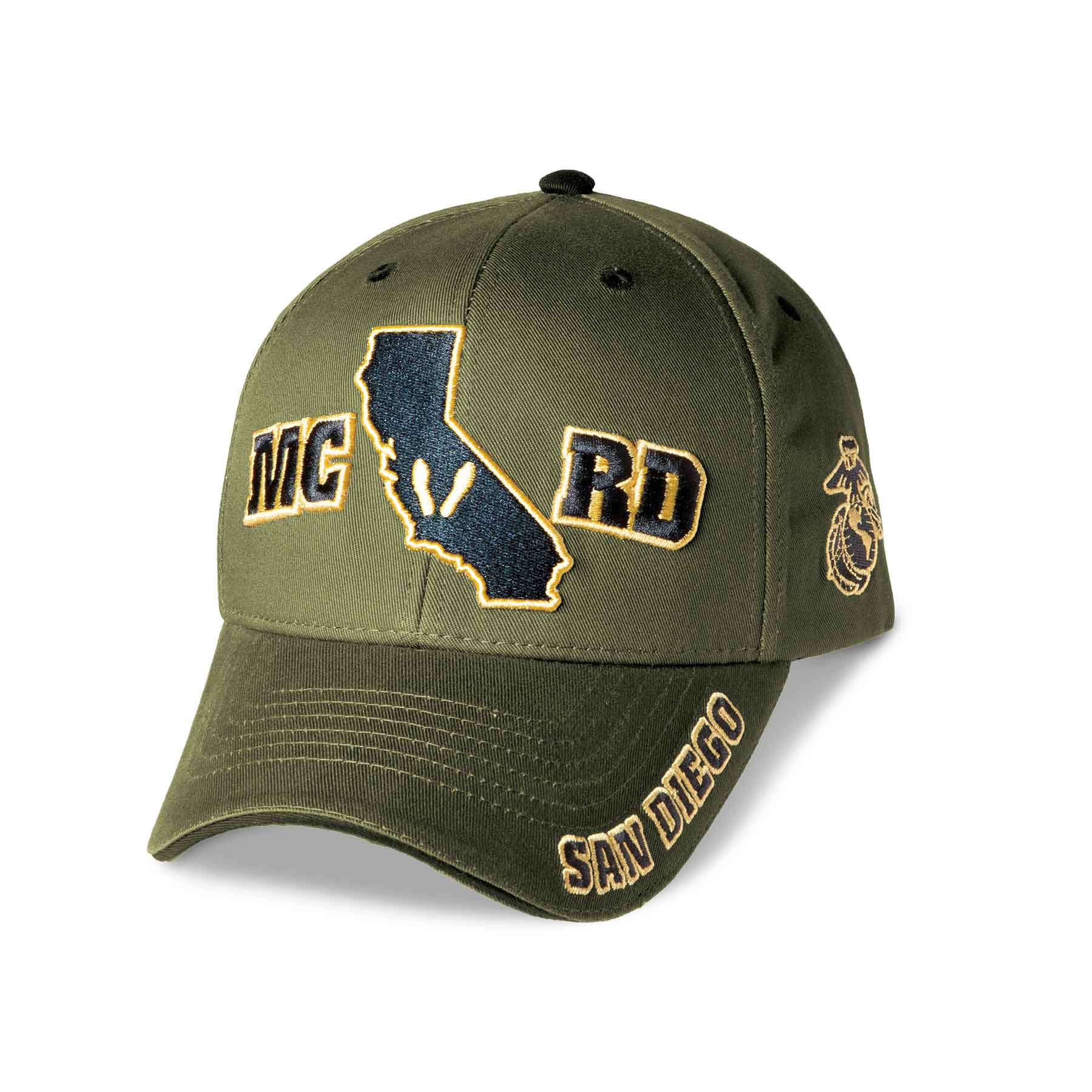 MCRD San Diego Choose Your Rank/Logo Hat in OD Green - Image 10