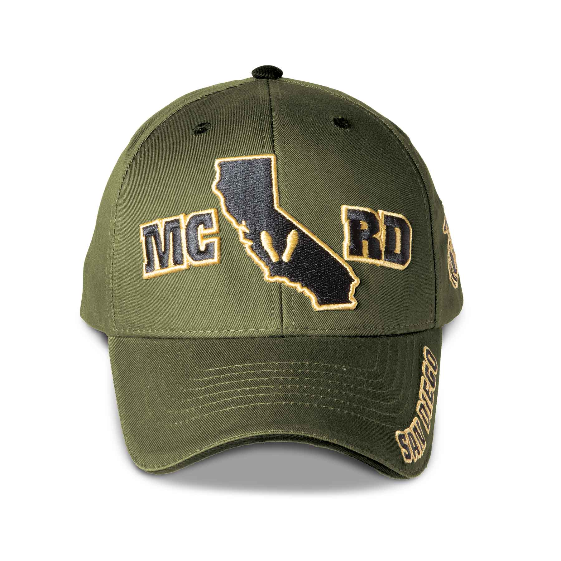 MCRD San Diego Choose Your Rank/Logo Hat in OD Green - Image 14