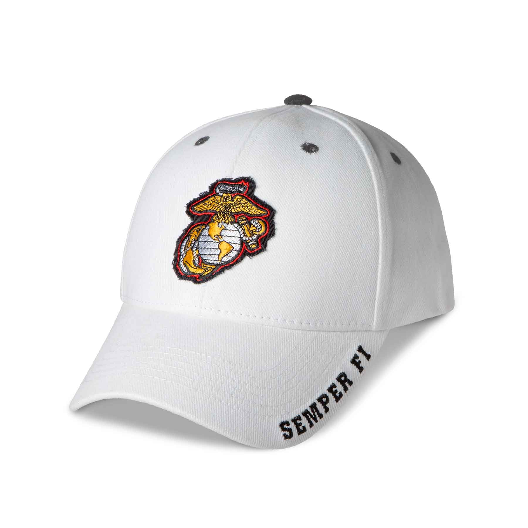 USMC Veteran Choose Your Rank Hat - White