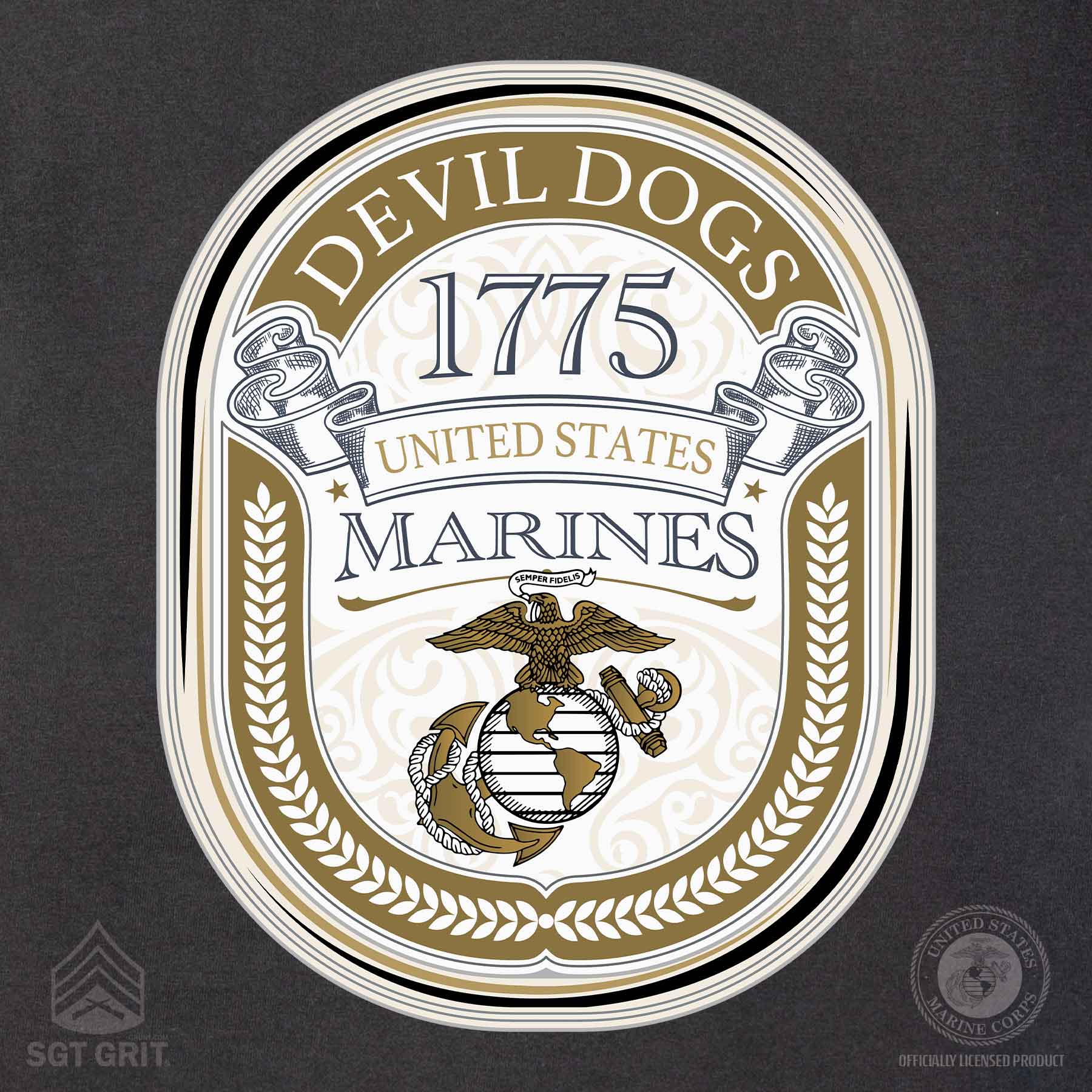 Devil Dogs 1775 USMC T-shirt- Back Design - Image 15