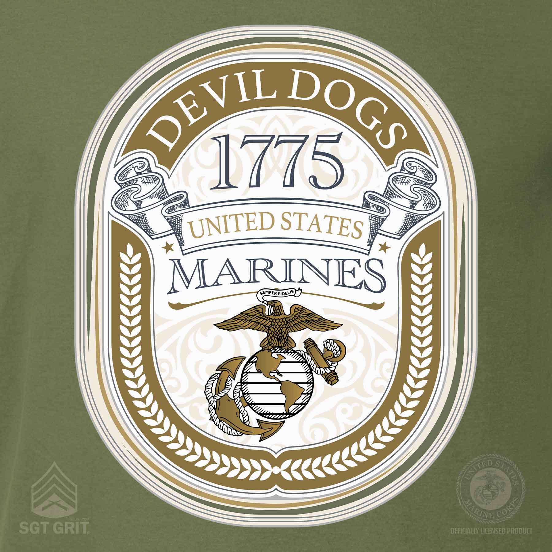 Devil Dogs 1775 USMC T-shirt- Back Design - Image 7
