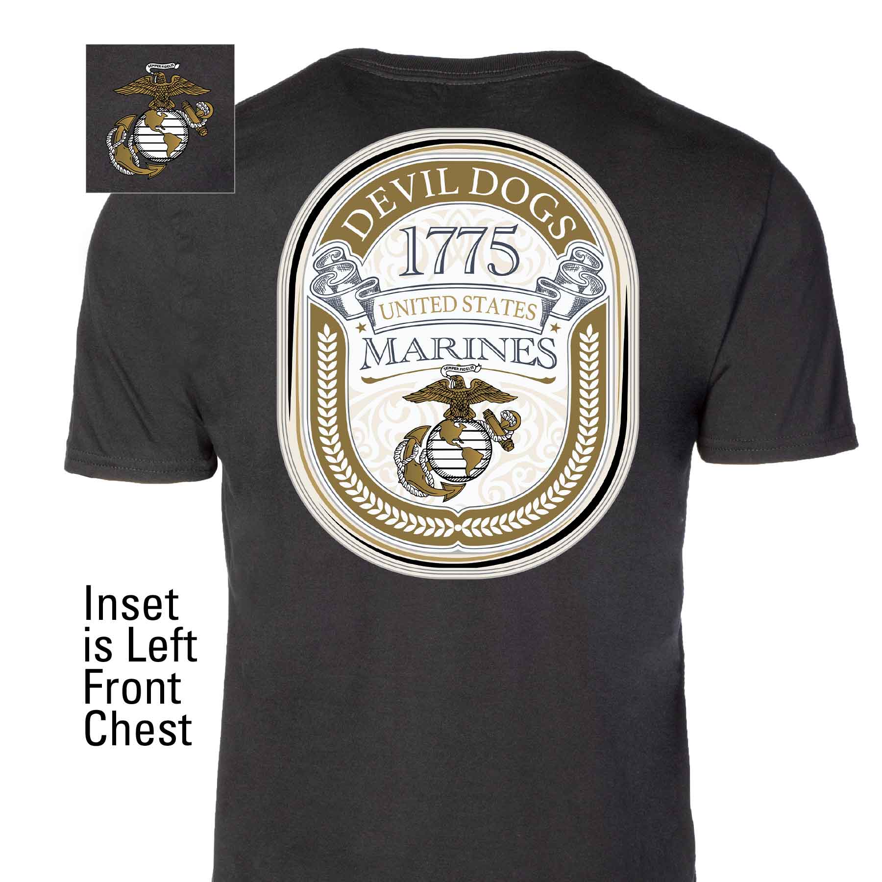 Devil Dogs 1775 USMC T-shirt- Back Design - Image 9