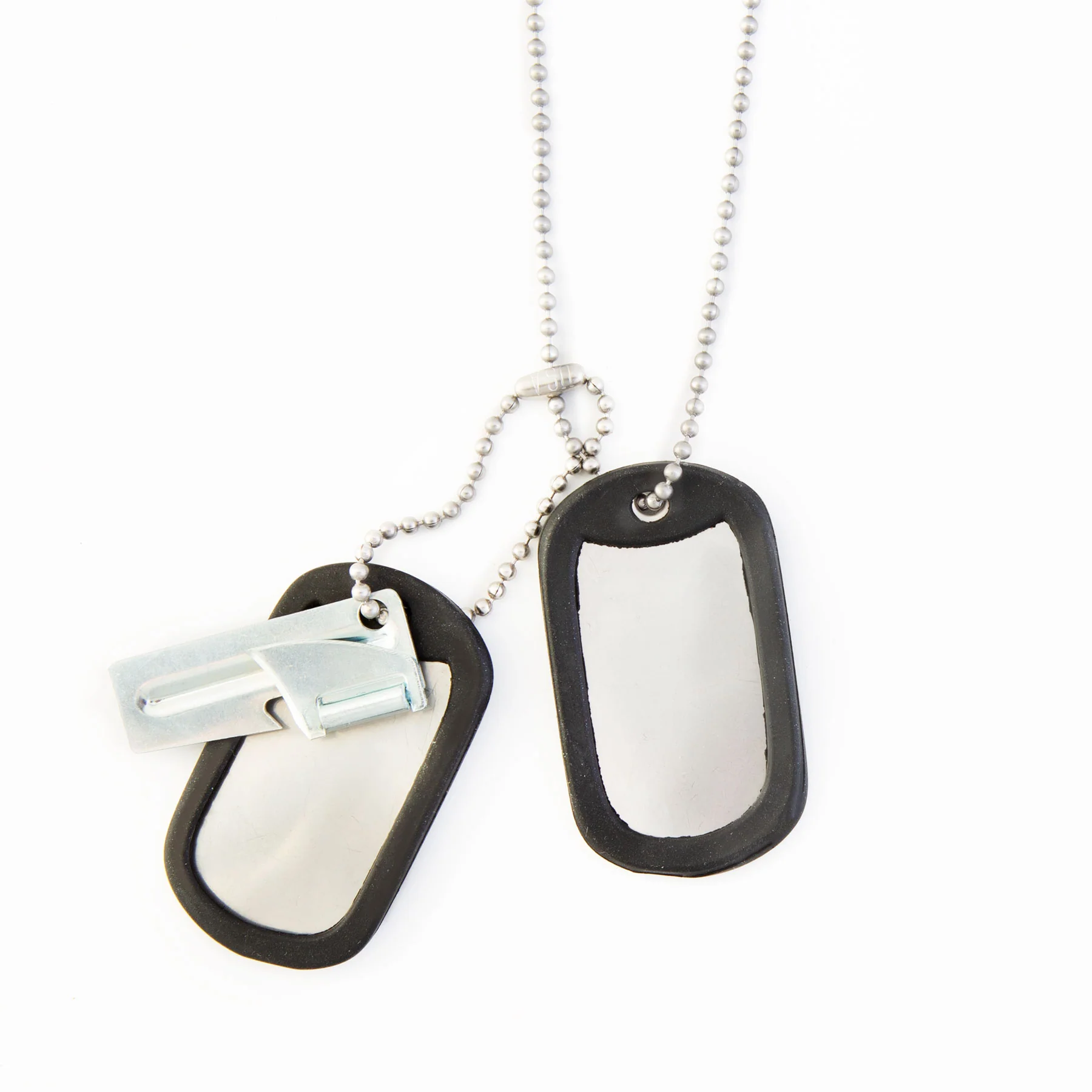 Notched Stainless Steel Dog Tags with FREE P38 Can Opener - Image 2