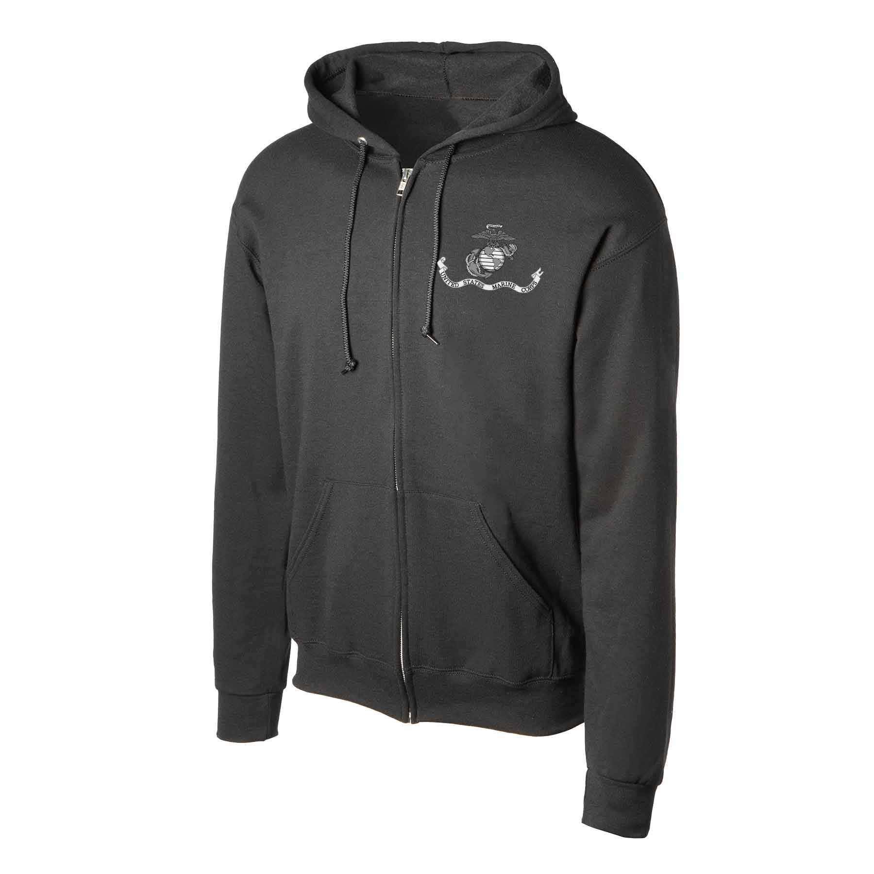 USMC Eagle, Globe, and Anchor Banner Full-zip Hoodie - Image 4