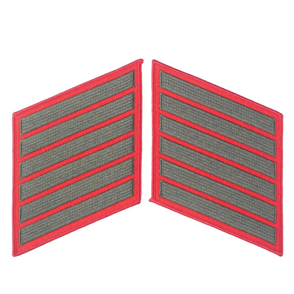 Green on Red Female Service Stripes - Image 7