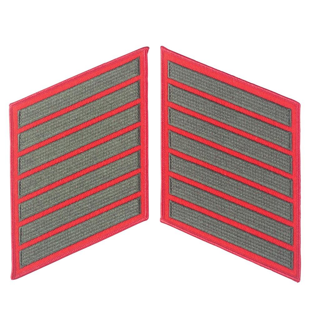 Green on Red Female Service Stripes - Image 8