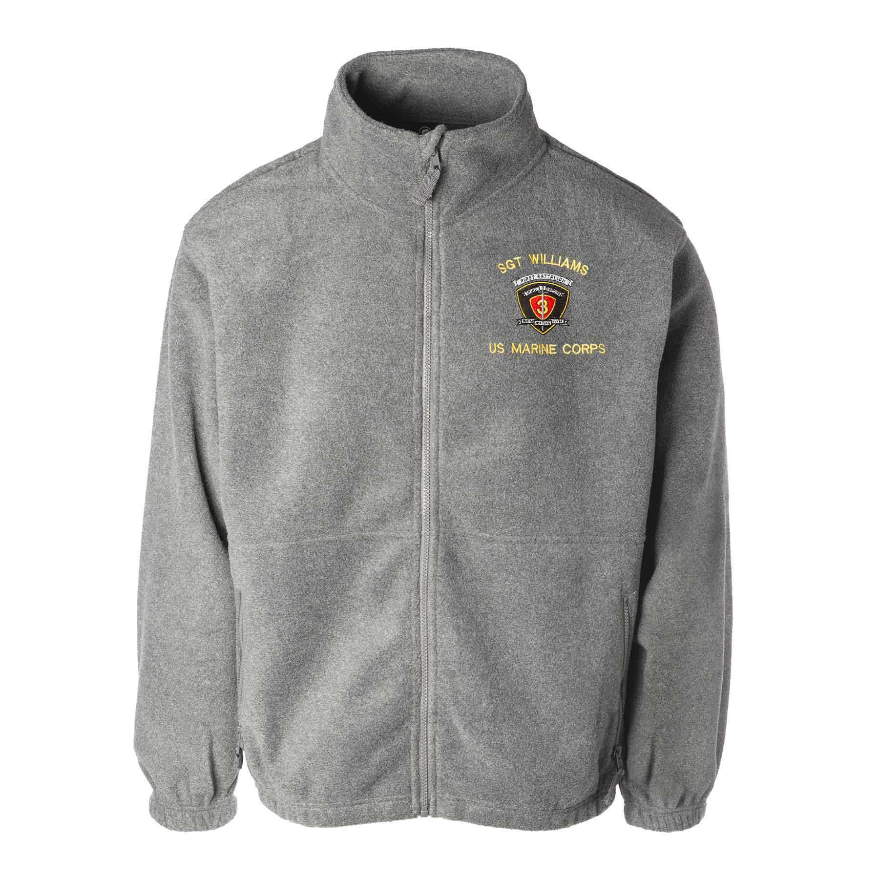 1st Battalion 3rd Marines Embroidered Fleece Full Zip - Image 2