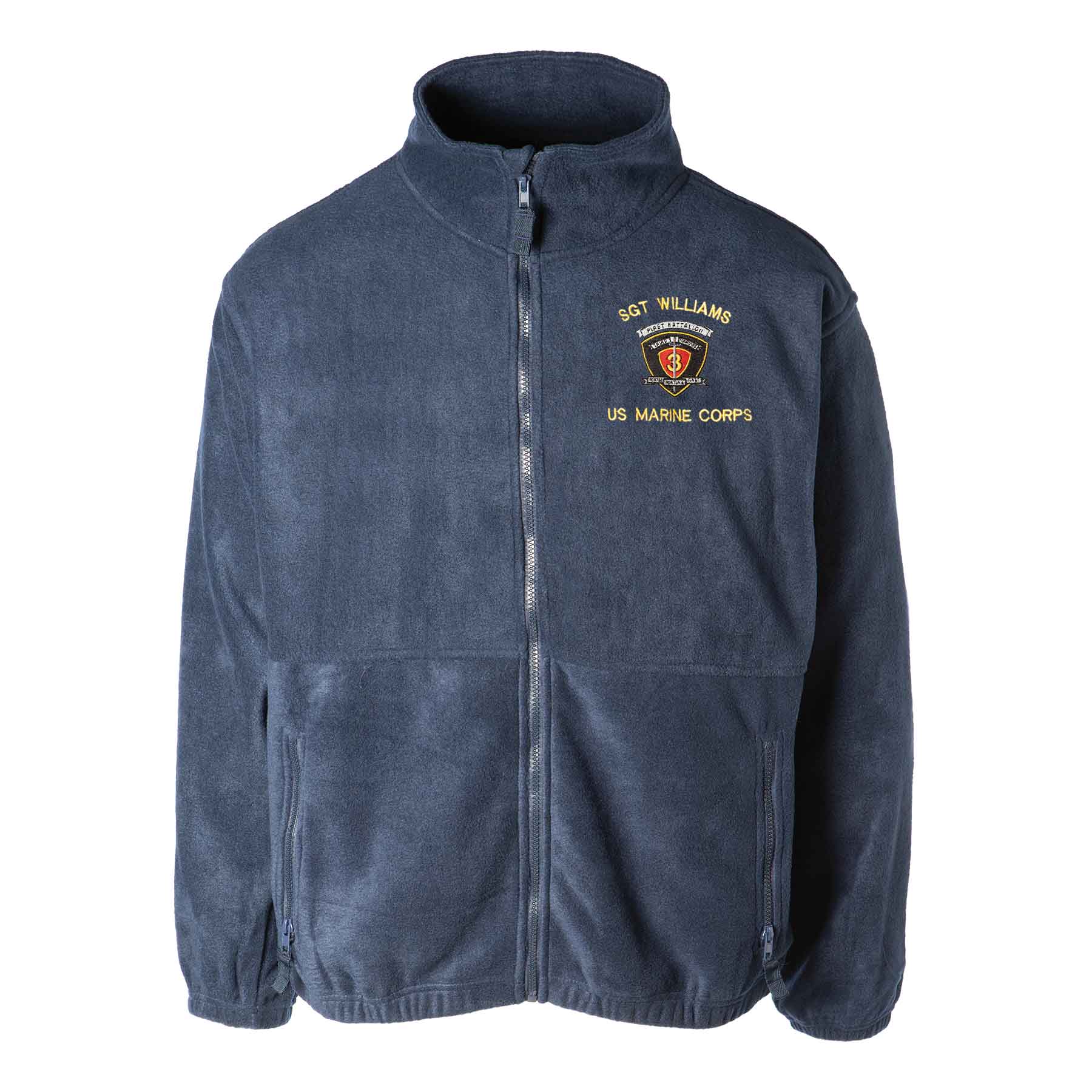 1st Battalion 3rd Marines Embroidered Fleece Full Zip - Image 3