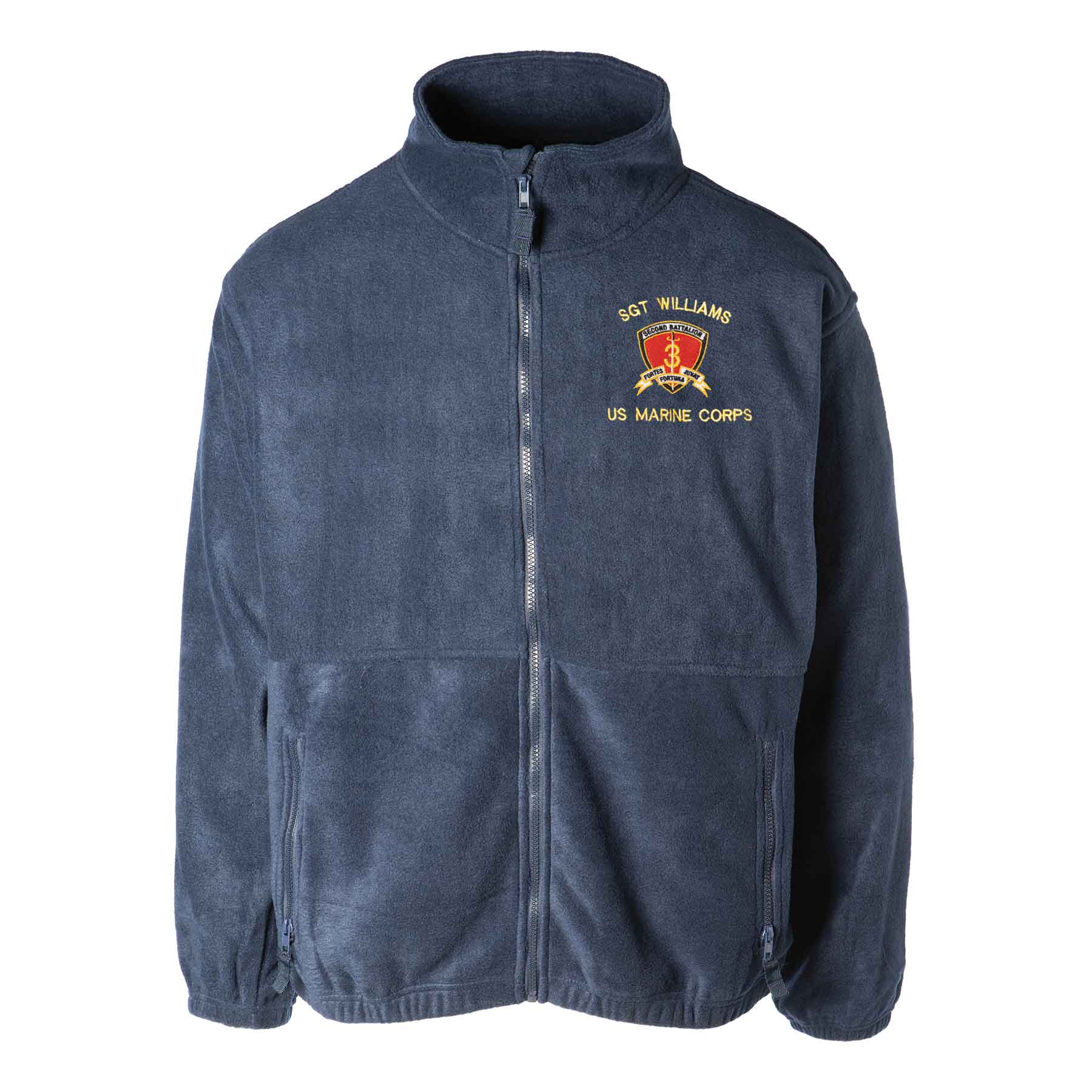 2nd Battalion 3rd Marines Embroidered Fleece Full Zip - Image 3