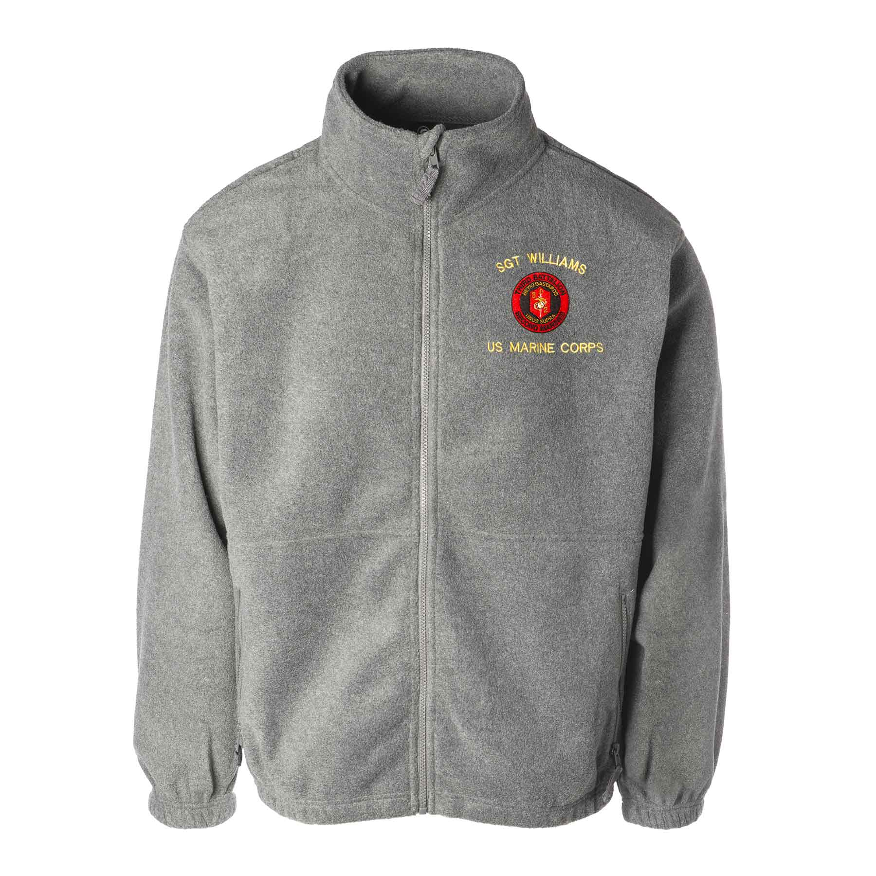 3rd Battalion 2nd Marines Embroidered Fleece Full Zip - Image 2