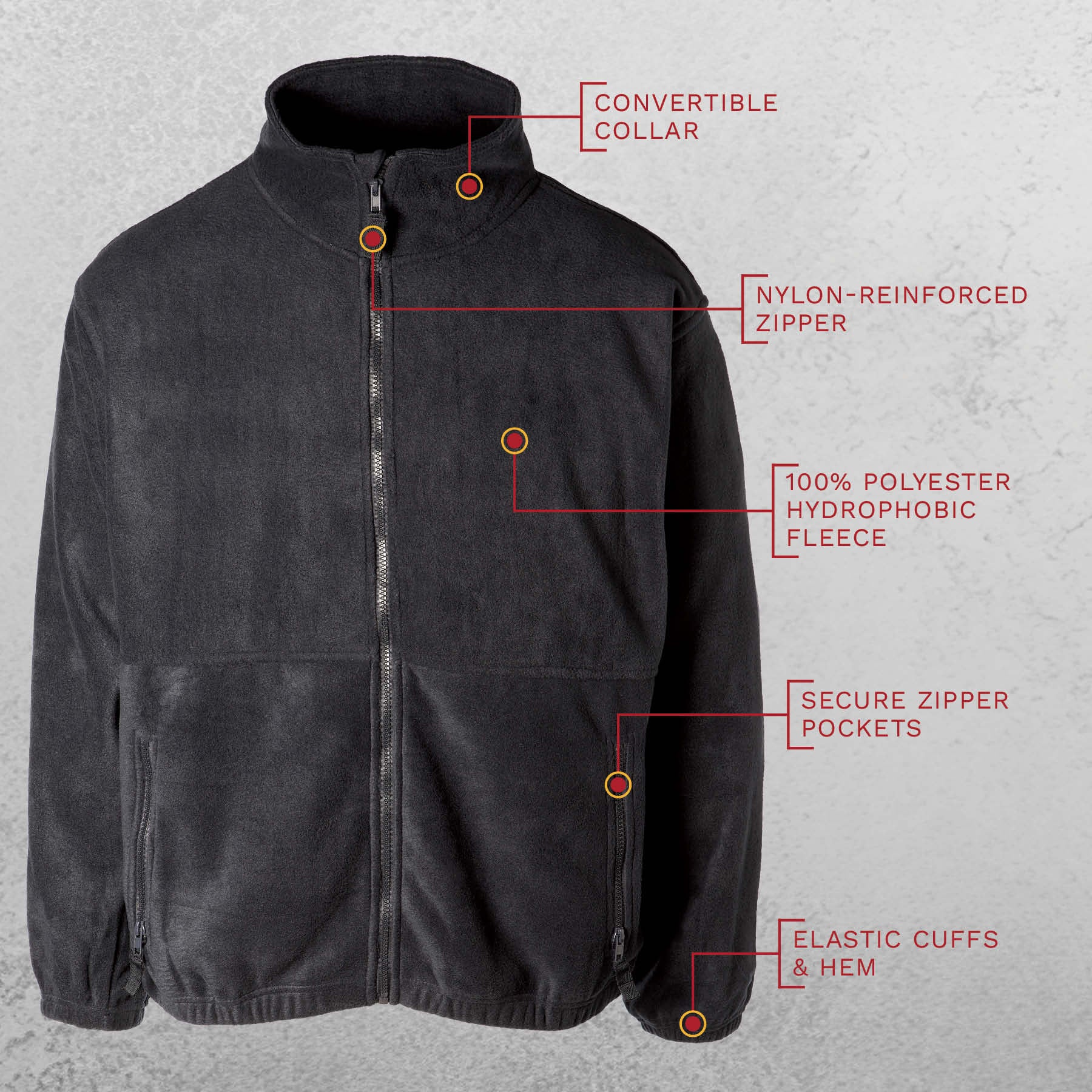 2nd Reconnaissance Battalion Embroidered Fleece Full Zip - Image 4