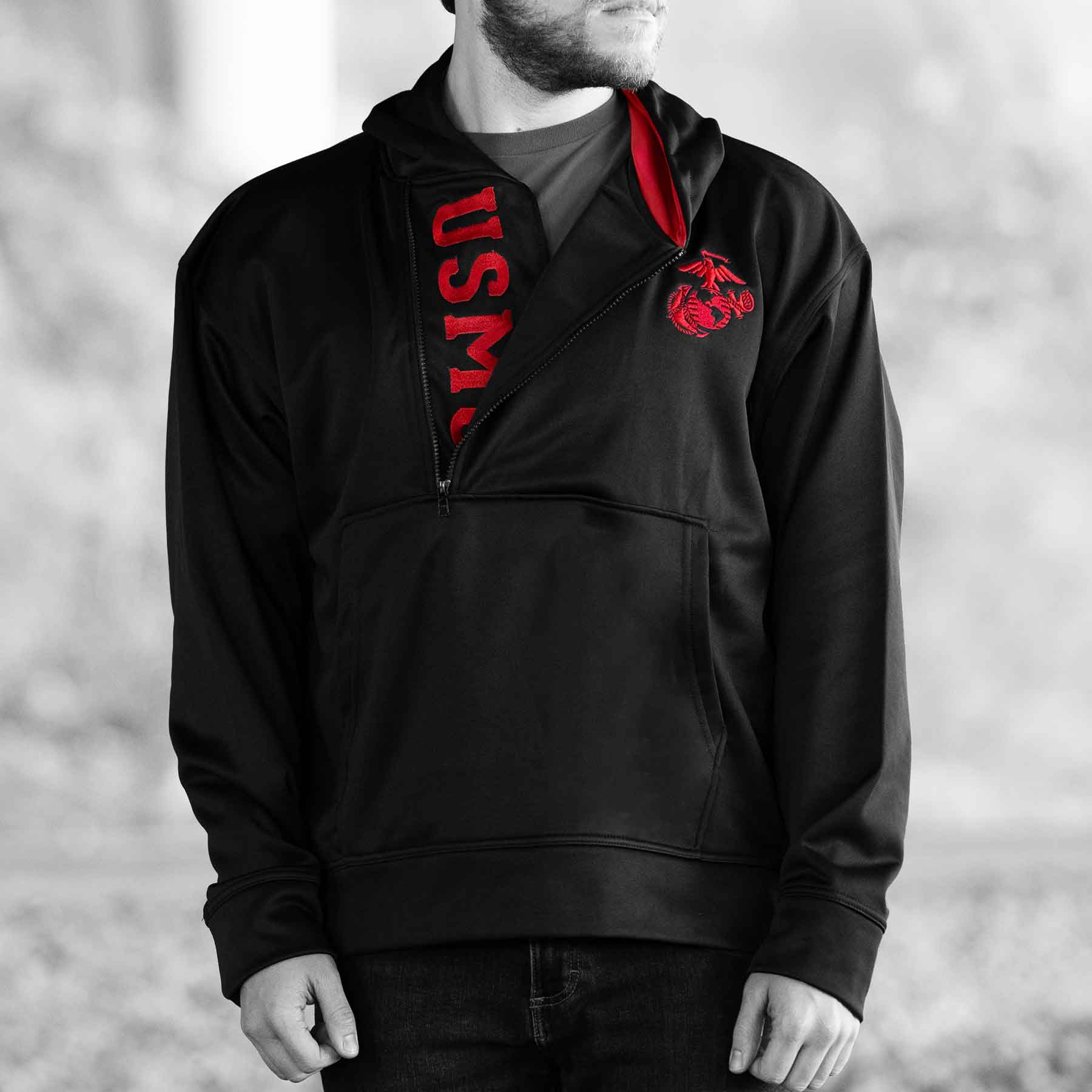 USMC Half Zip Hoodie - Image 3
