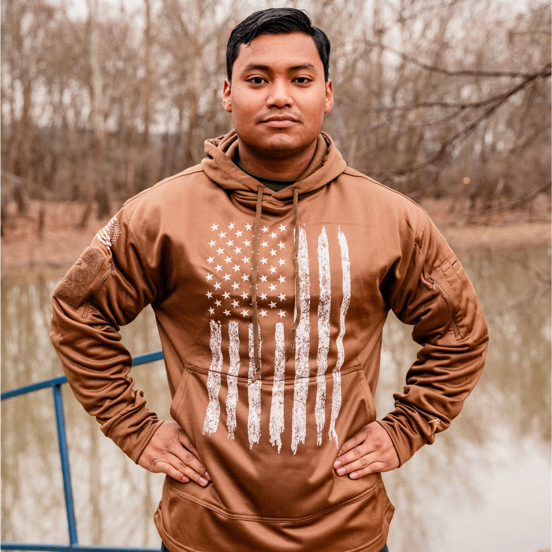 Distressed Flag Concealed Carry Hoodie - Image 5