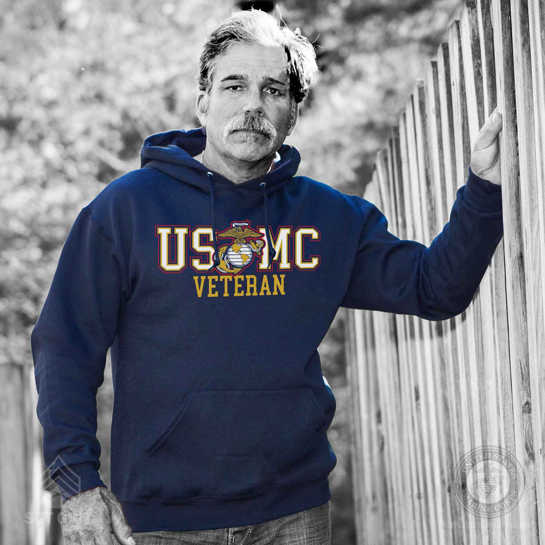 Bold USMC Veteran Hoodie - Image 9