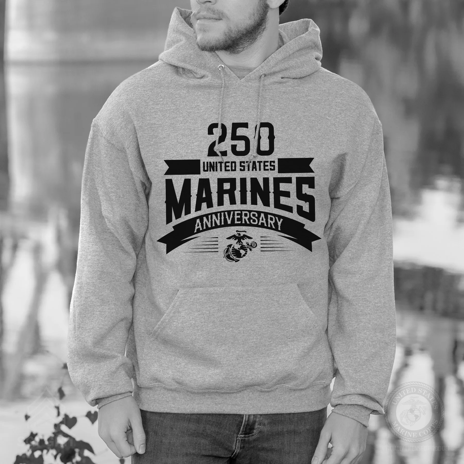 USMC 250th Anniversary Ribbon Hoodie - Image 2