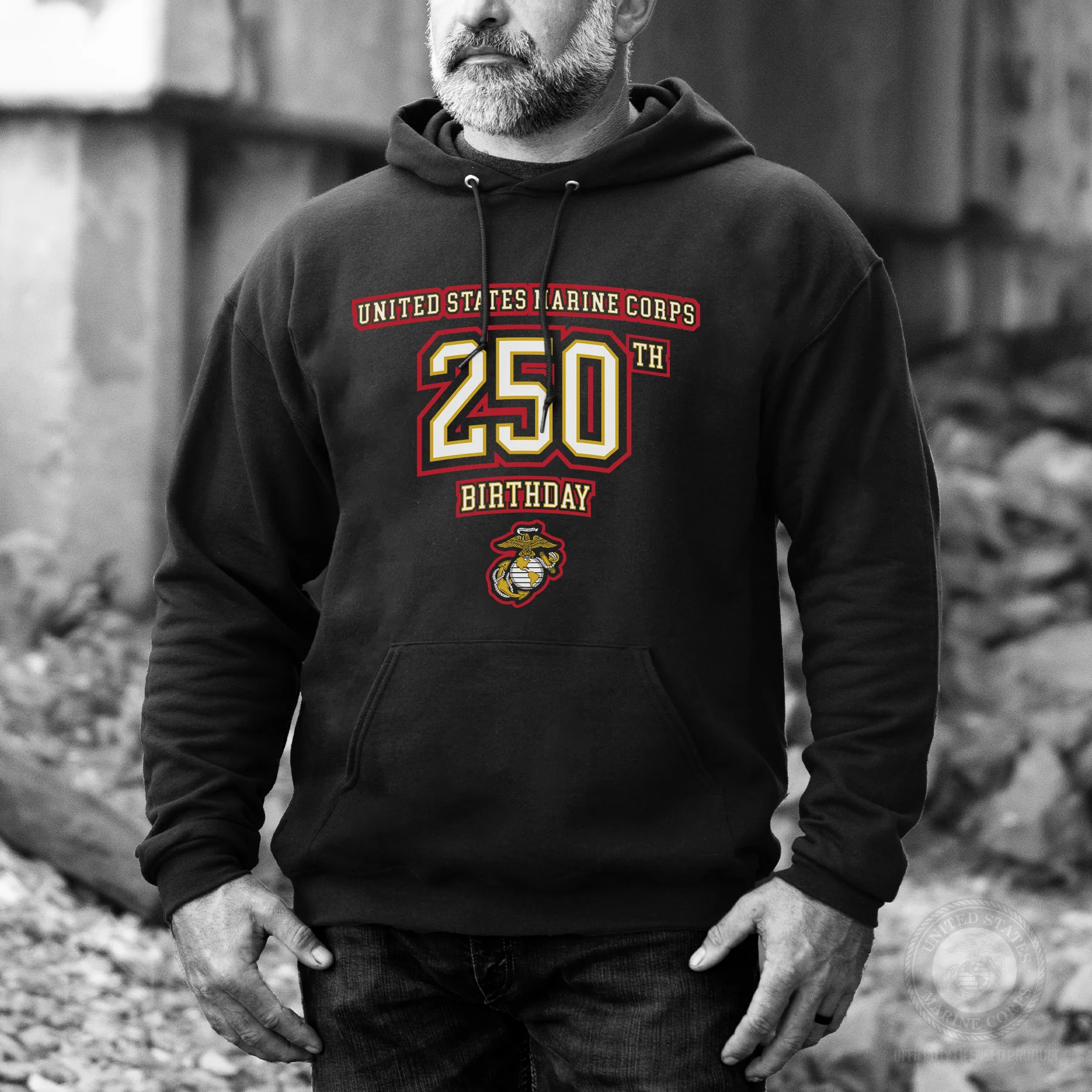 USMC 250th Birthday Athletic Hoodie - Image 2