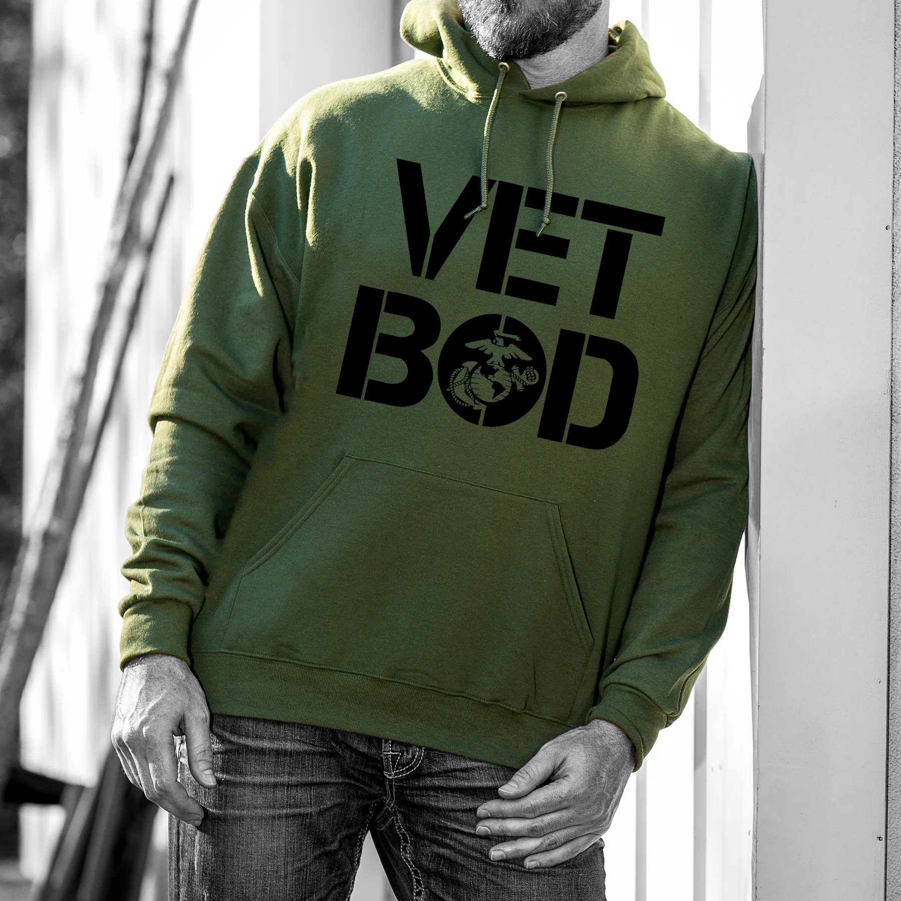 Vet Bod Hoodie- OD Green - Image 2