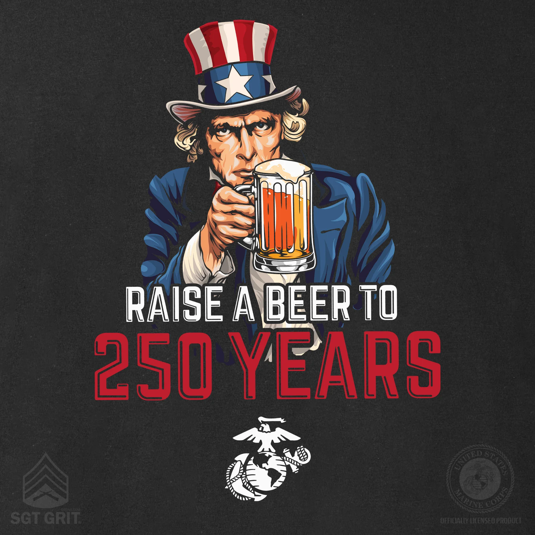 USMC Raise A Beer to 250 Years Hoodie - Image 3