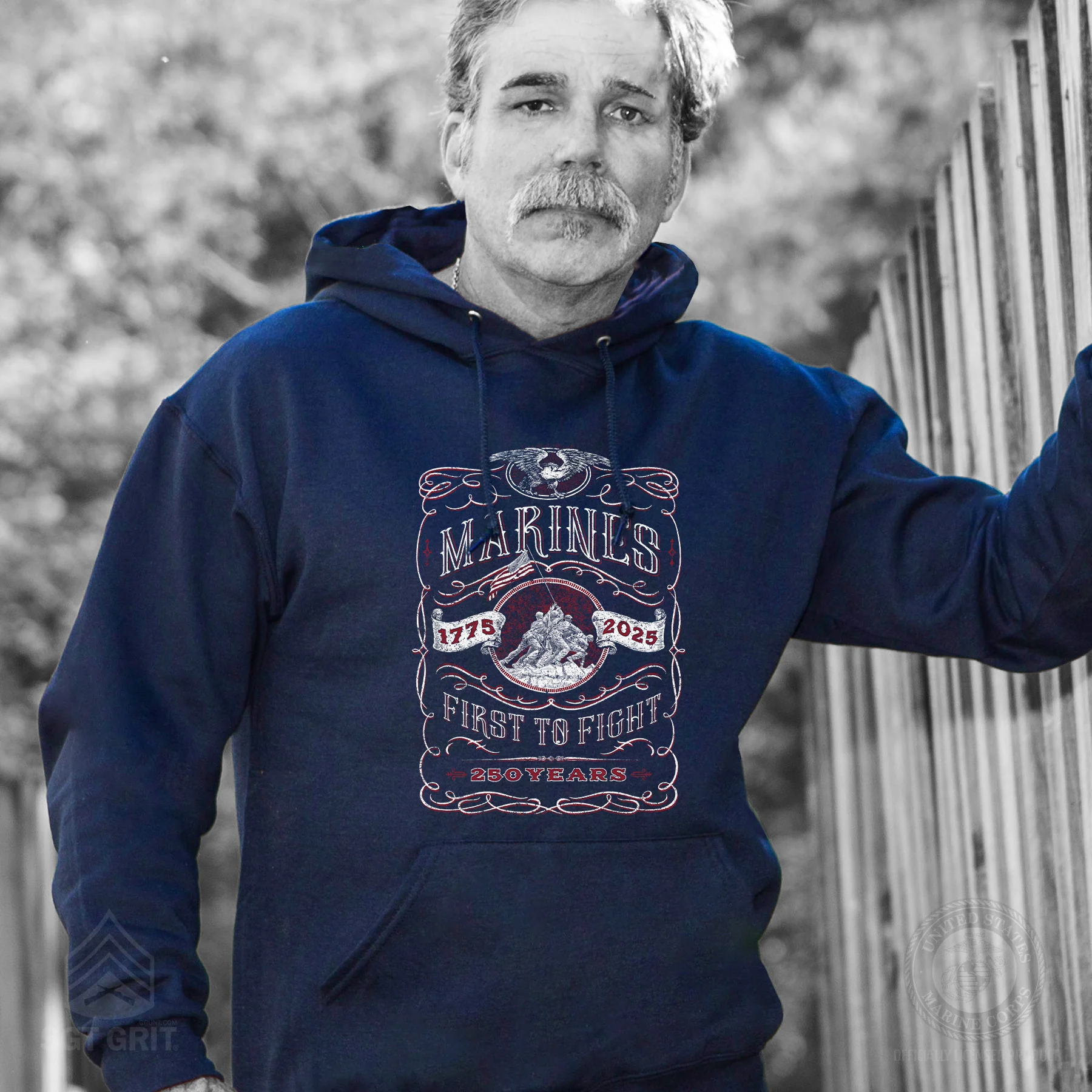 USMC 250 Years Iwo Jima Hoodie - Image 2