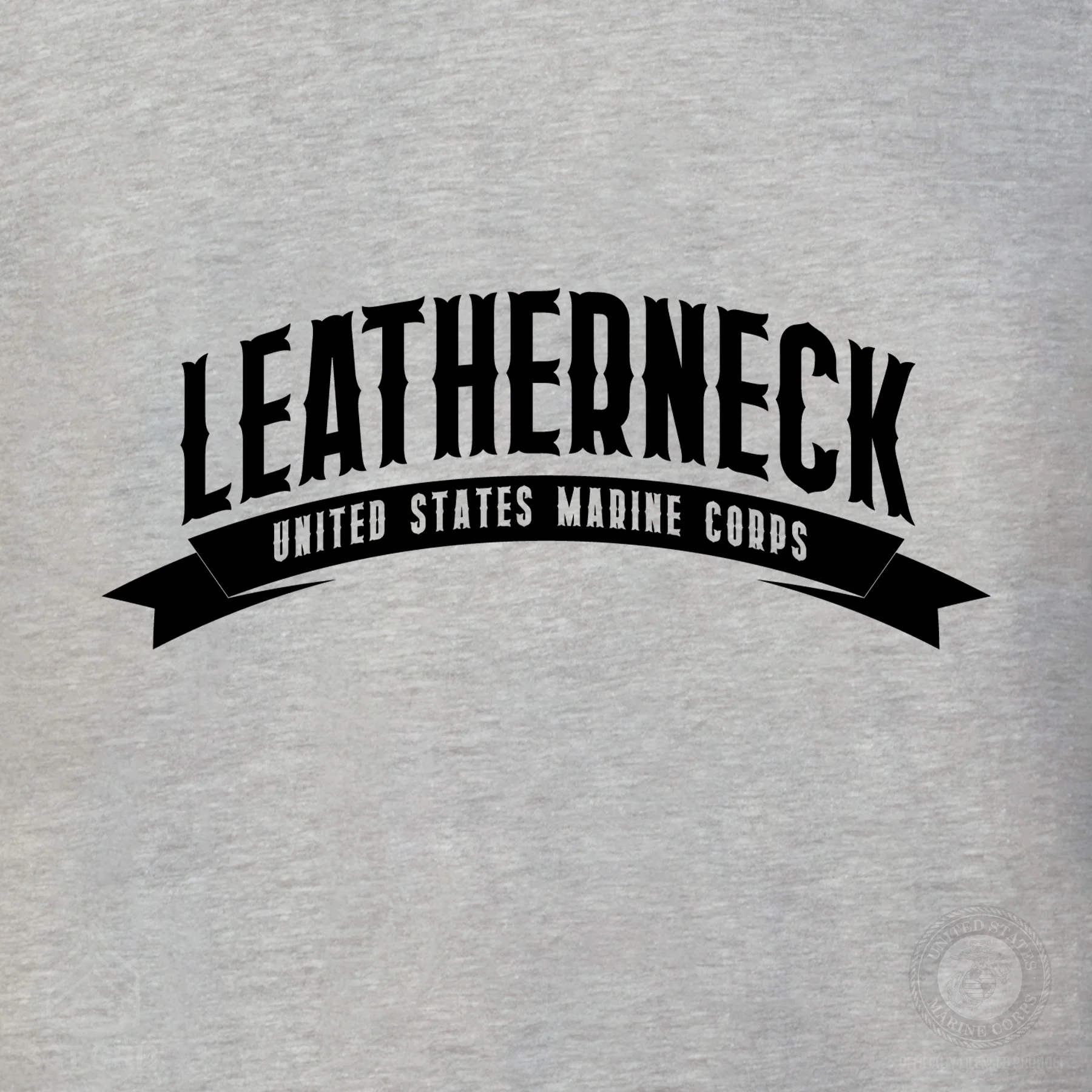 USMC Leatherneck Left Chest Hoodie- Gray - Image 3