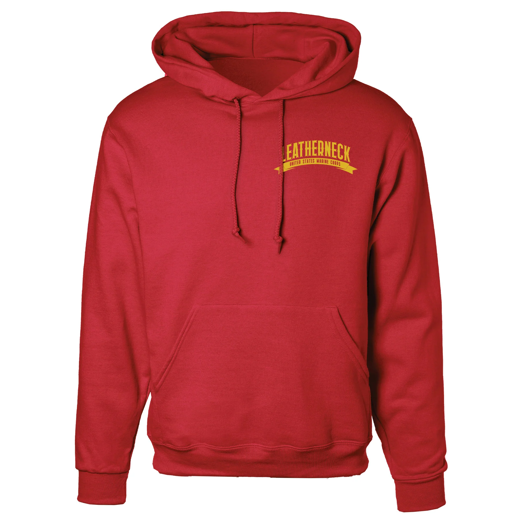 USMC Leatherneck Left Chest Hoodie- Red
