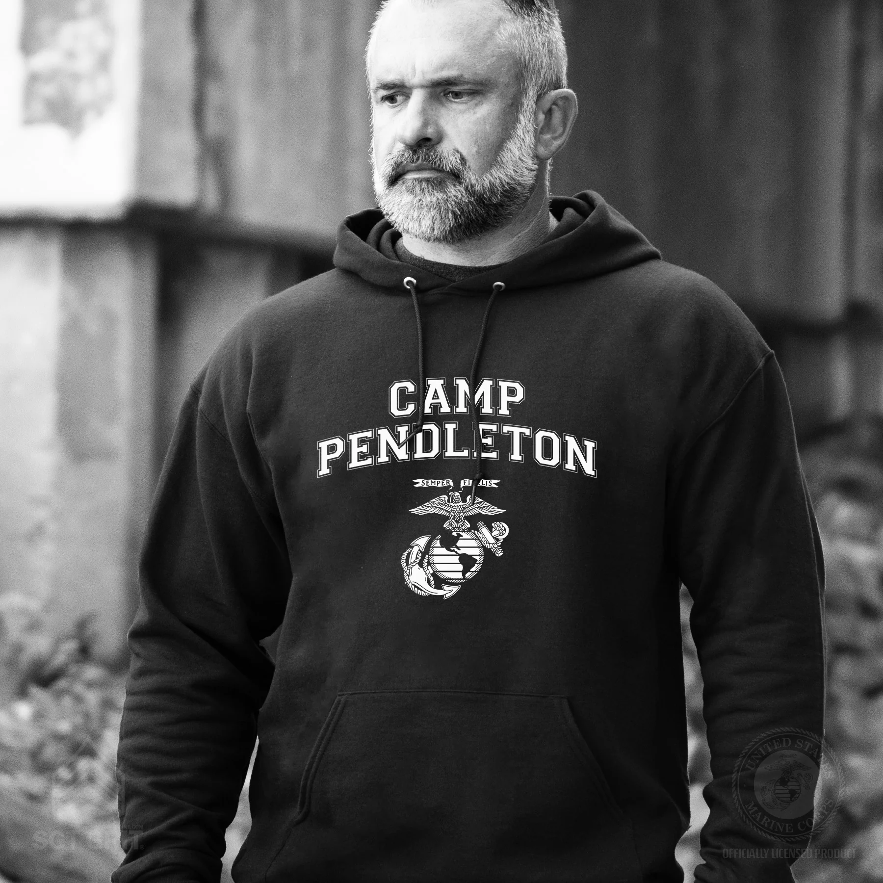 Marine Corps Base Collegiate EGA Hoodie - Image 4
