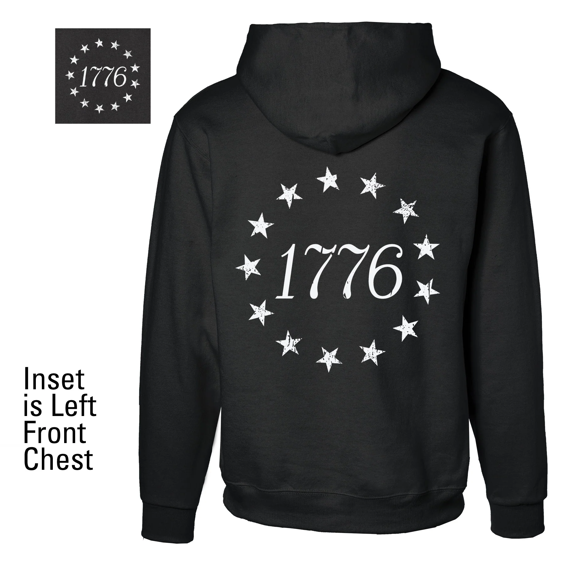 1776 Betsy Ross Flag Hoodie - Back Design - Image 7